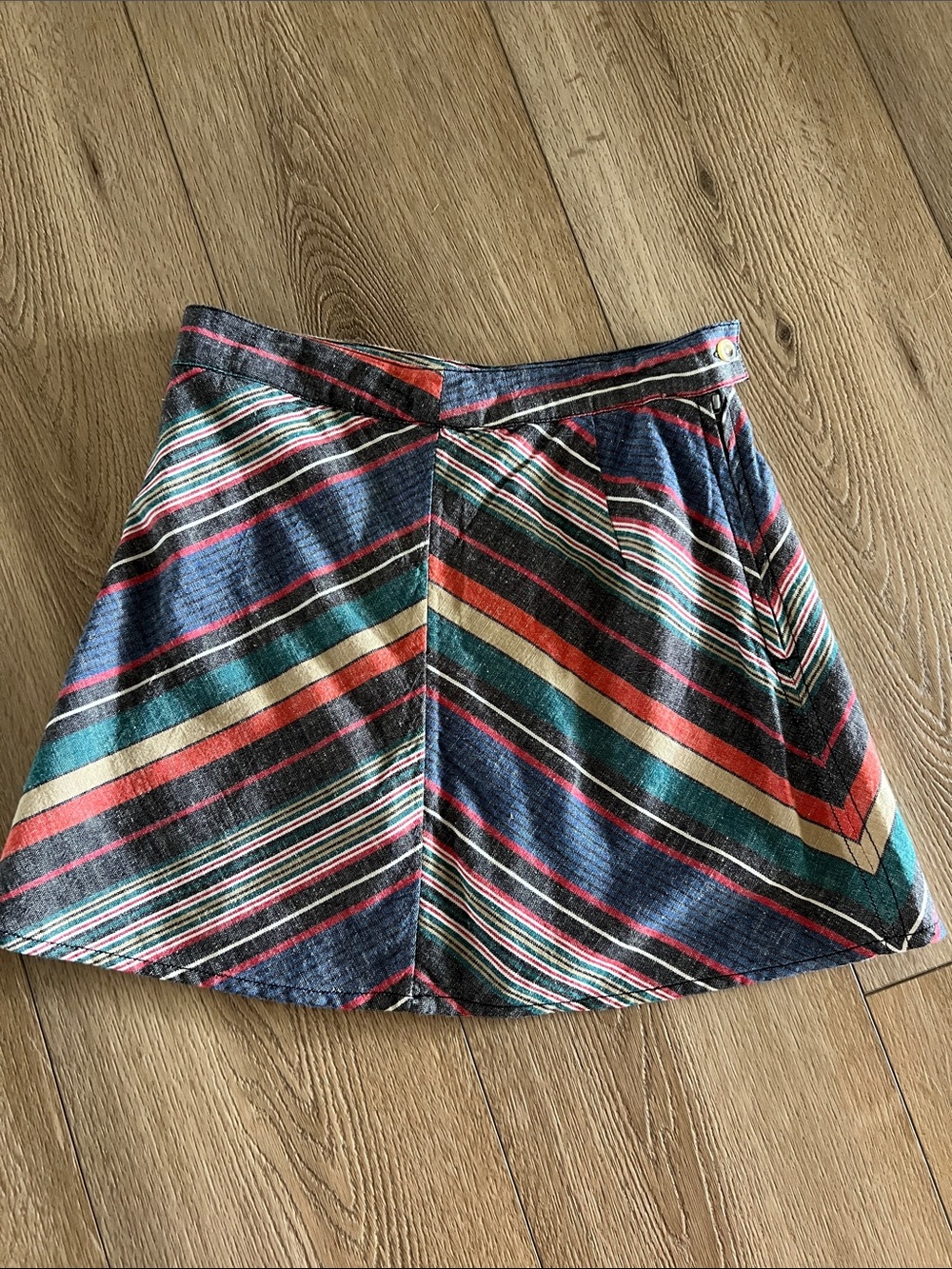 Free People Rainbow Linen Skirt NEW